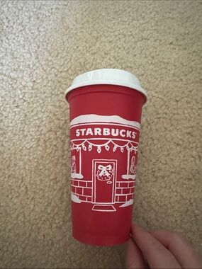 Starbucks 2025 Red Holiday Travel Cup with White Accent